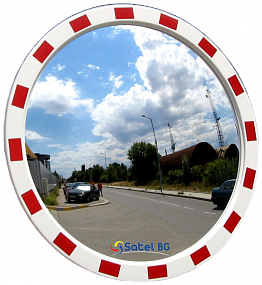 D=600 Дорожное сферическое круглое зеркало с окантовкой